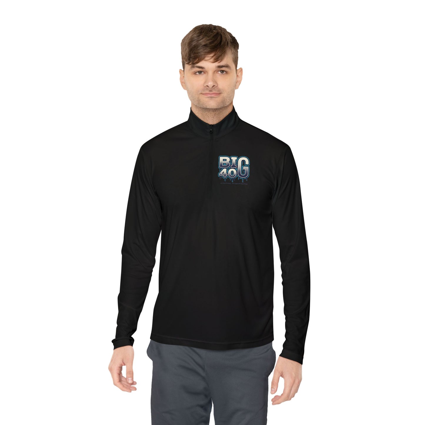 Quarter-Zip Pullover — 'BIG 40' Drip Graphic Pullover