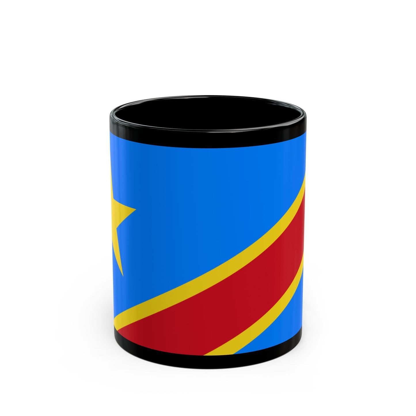 Democratic Republic of Congo Flag Black Mug — 11oz & 15oz