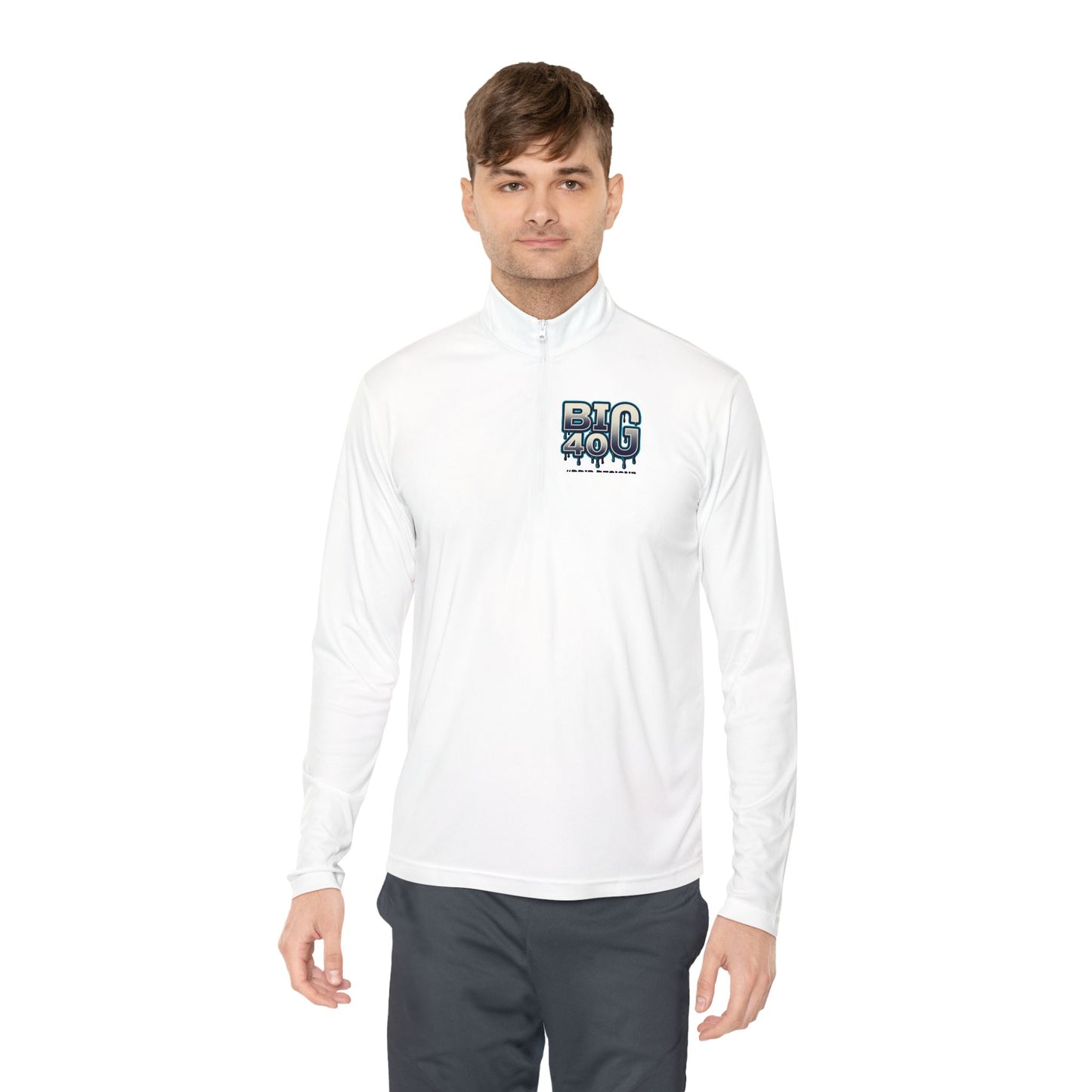 Quarter-Zip Pullover — 'BIG 40' Drip Graphic Pullover