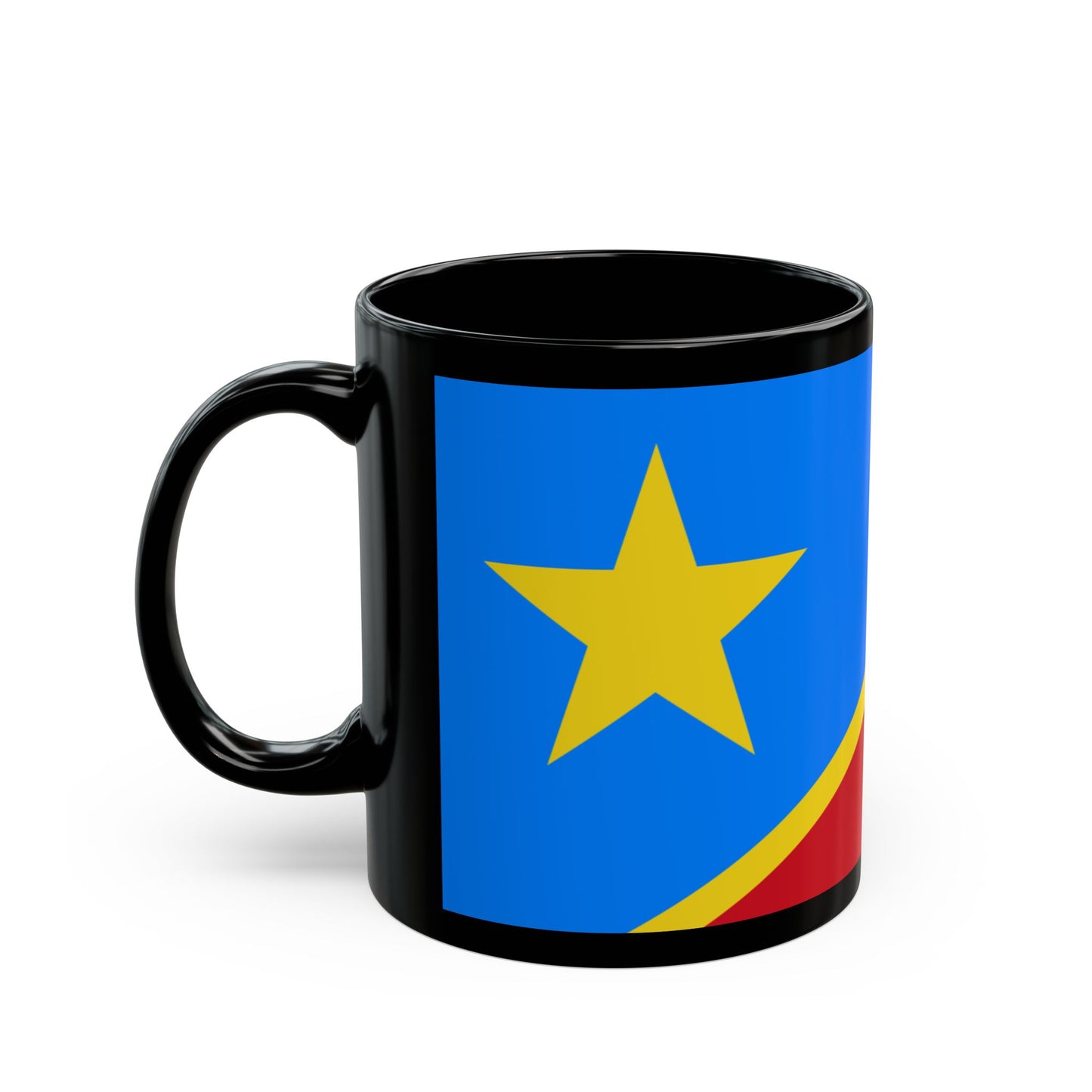 Democratic Republic of Congo Flag Black Mug — 11oz & 15oz